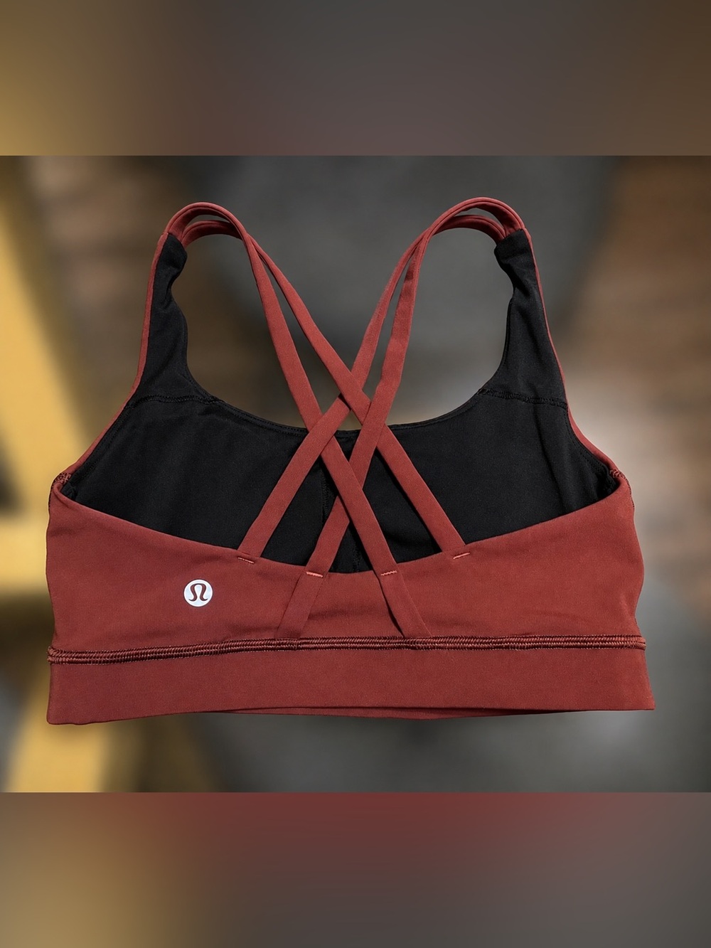 Lululemon Energy Bra Long Line Medium Support Rust Terracotta Size 4